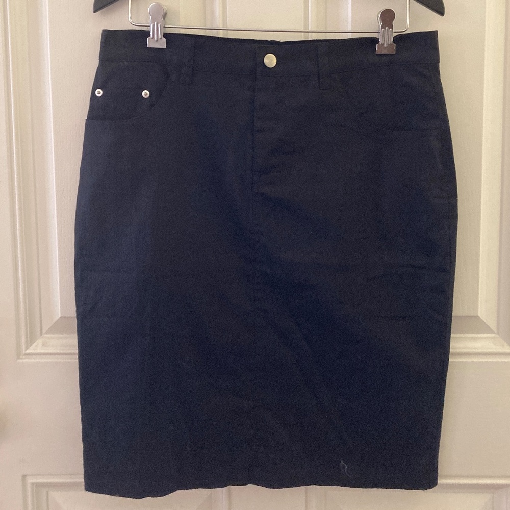 FINAL SALE! M by Marc Bower Black Jean Skirt/Cotton/Spandex/M/NEW/PRICE FIRM!